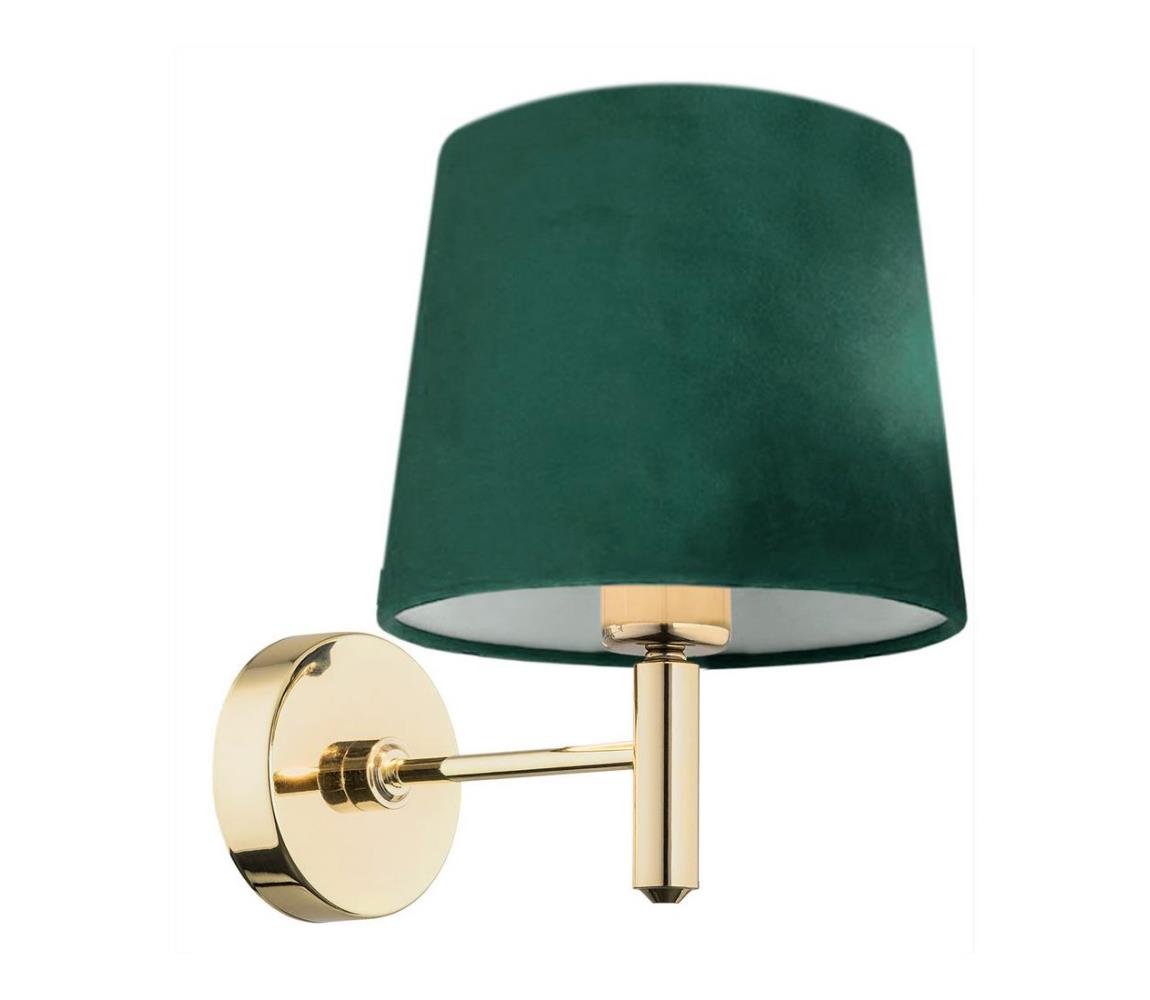 Argon 8105 - Nástěnná lampa PONTE 1xE27/15W/230V zelená/mosaz 8105