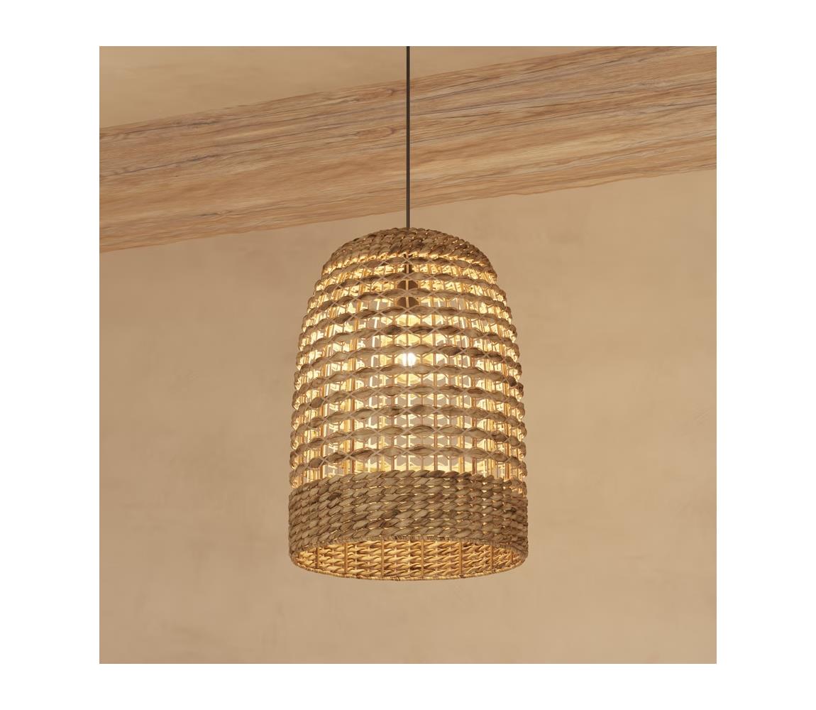 Atmosphera - Lustr na lanku SAND 1xE27/40W/230V ratan/vodní hyacint 190639