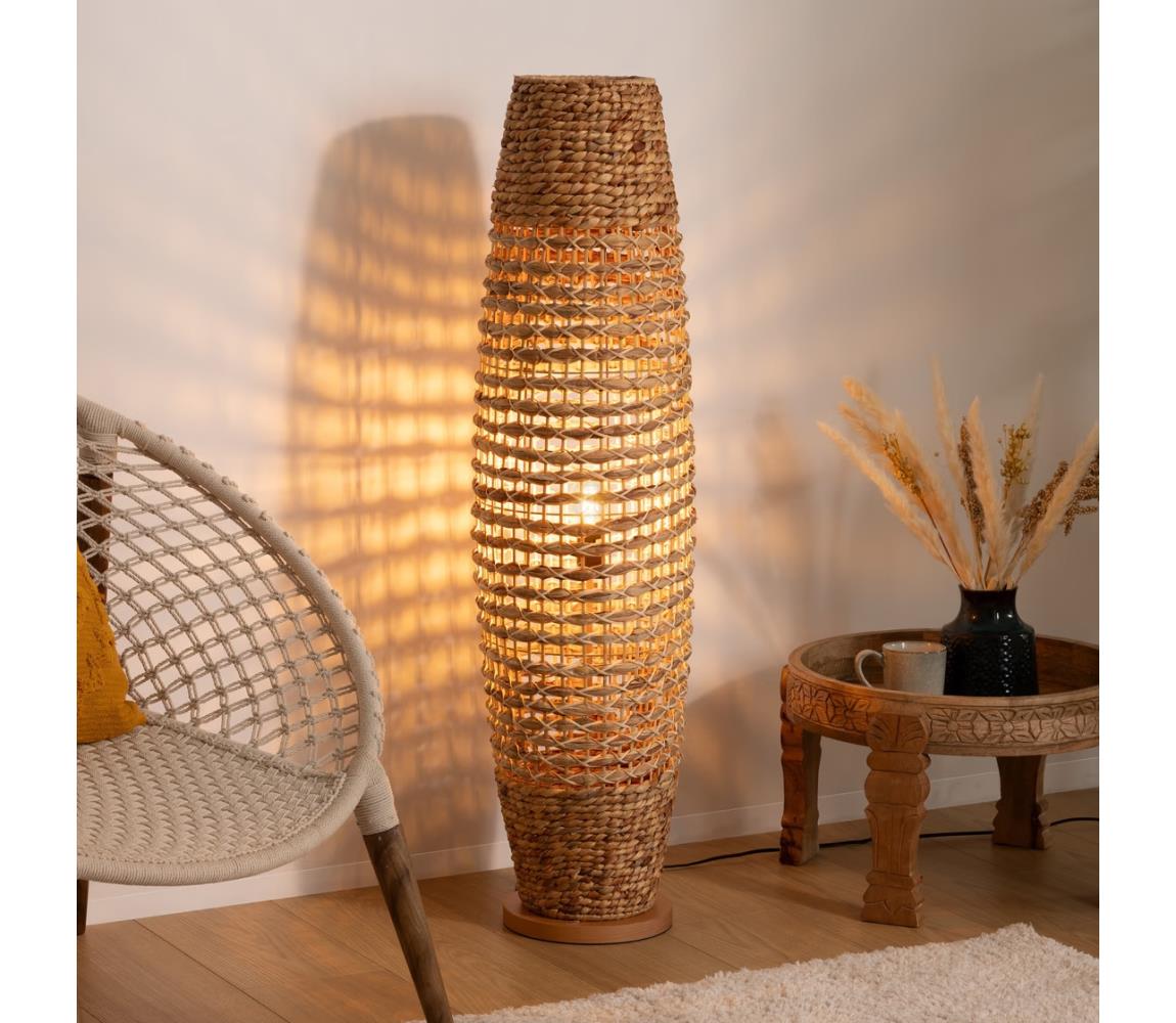 Atmosphera - Stojací lampa SAND 1xE27/40W/230V buk/vodní hyacint 173215