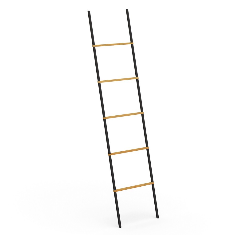 AWD Interior Žebřík na ručníky černá/bambus AWD02061904 AWD02061904