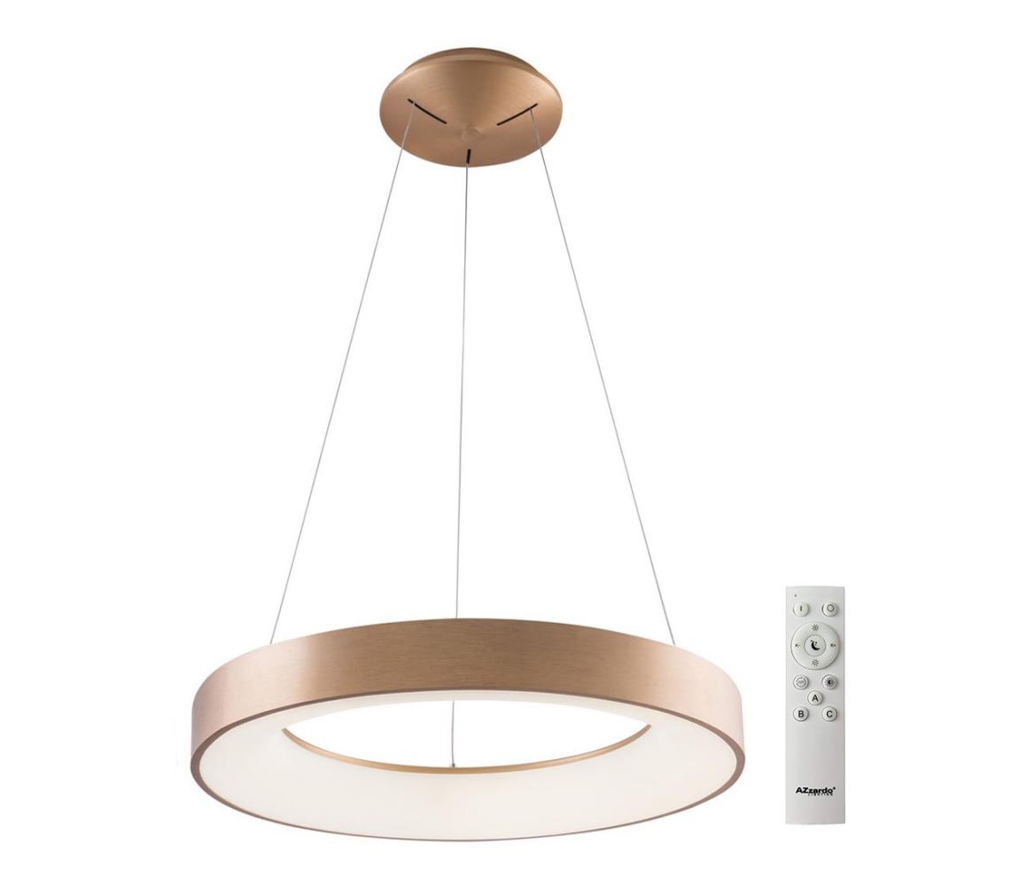 Azzardo  - LED Stmívatelný lustr na lanku SANTANA LED/50W/230V zlatá + DO 
