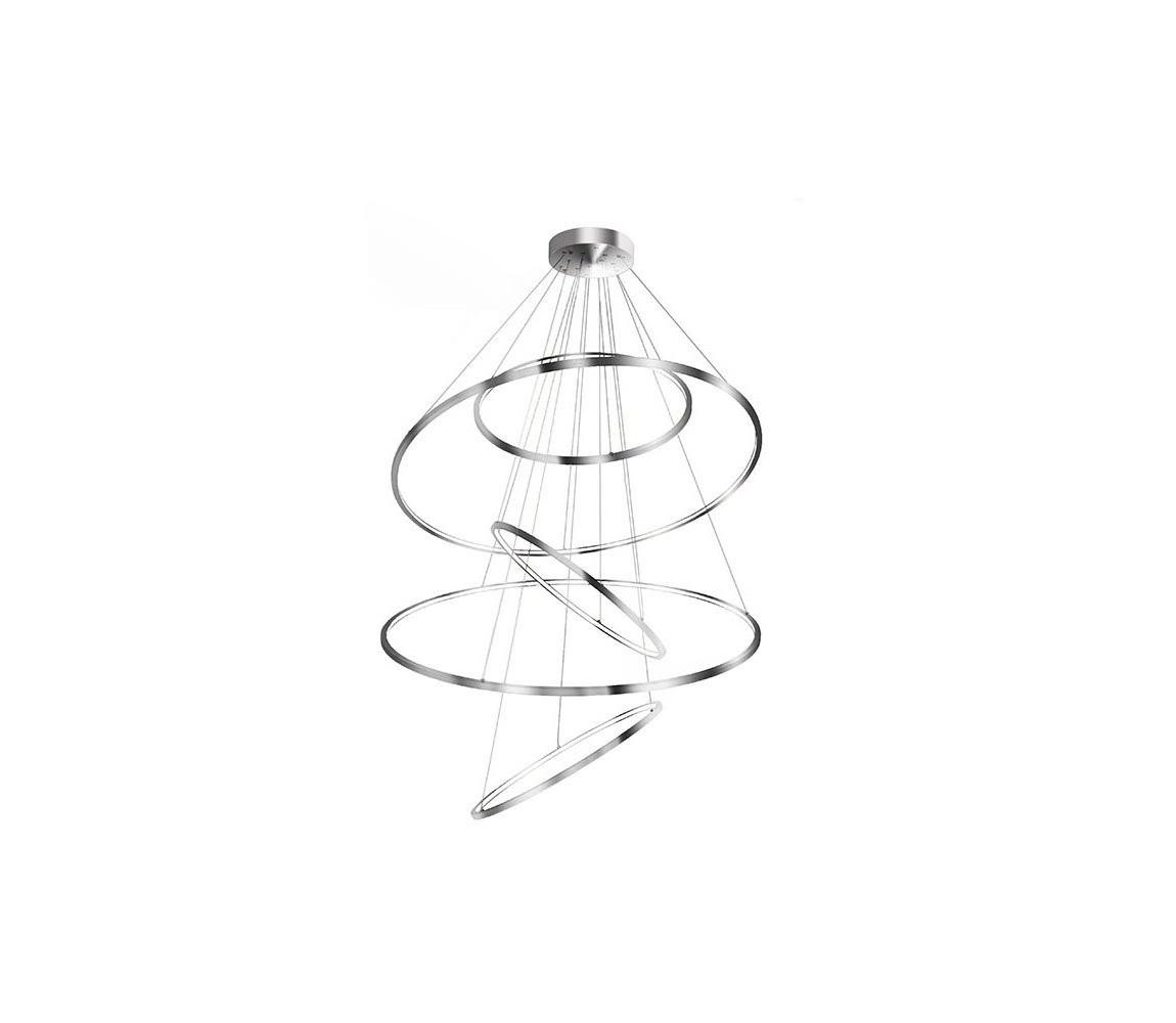 Azzardo  - LED Stmívatelný lustr na lanku WHEEL LED/190W/230V lesklý chrom 