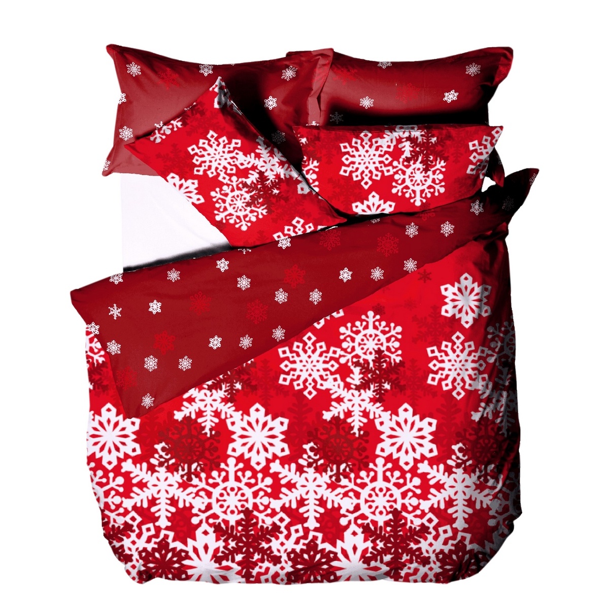 B.E.S. Petrovice Flanelové povlečení Červená zimní pohádka, 140 x 200 cm, 70 x 90 cm