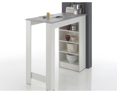 Barový stůl Mojito, bílý/šedý beton