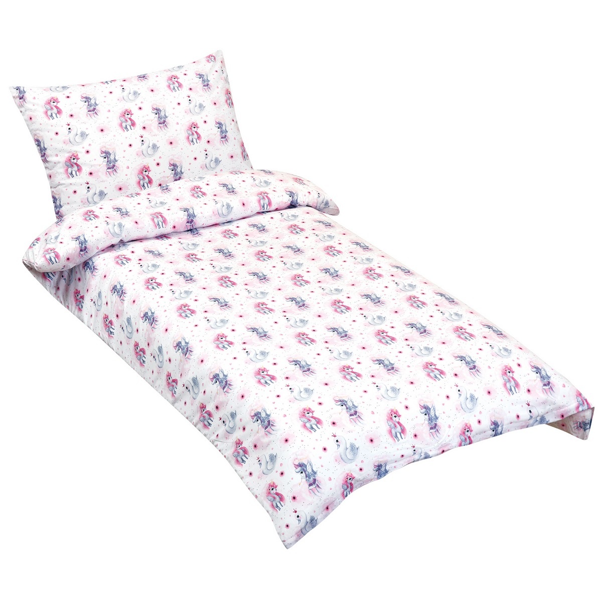 Bellatex Bavlněné povlečení Junior jednorožec, 140 x 200 cm, 70 x 90 cm, 140 x 200 cm, 70 x 90 cm