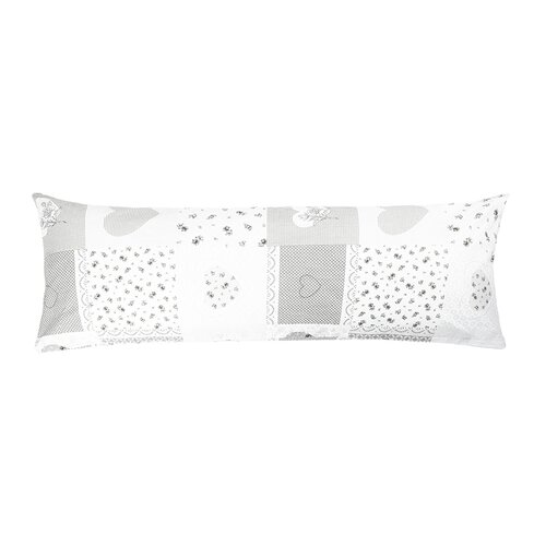Bellatex Povlak na relaxační polštář Srdce patchwork šedá, 55 x 180 cm