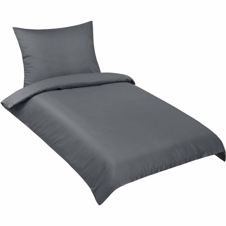 Bellatex Saténové povlečení Lux tm. šedá, 140 × 200, 70 × 90 cm