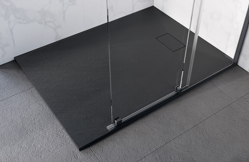 BESCO Obdélníková sprchová vanička VEXO černá Barva Černá , Nožičky k vaně Bez nožiček, Rozměr A 170, Rozměr B 90 VEXOOBD1790B