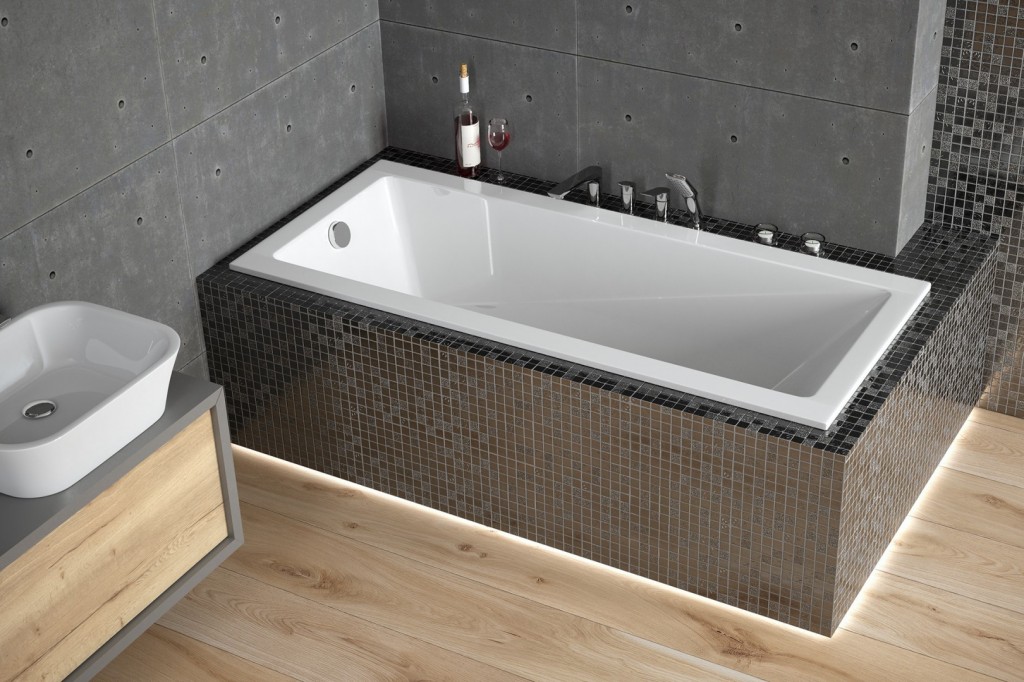 BESCO Obdélníková vana MODERN SLIM Nožičky k vaně Bez nožiček, Rozměr vany 160 × 70  VANMOD16SLIM