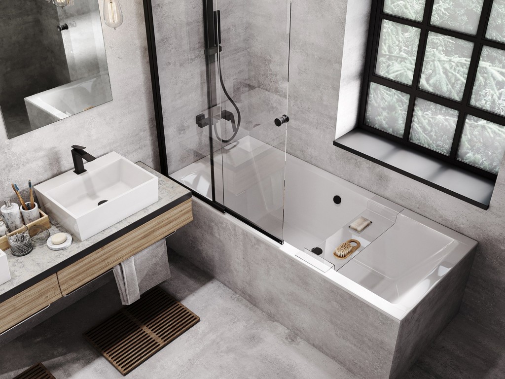 BESCO Obdélníková vana QUADRO SLIM Nožičky k vaně S nožičkami, Rozměr vany 190 × 90  VANQAUD190SLIM+OLVPINOZSTELWD