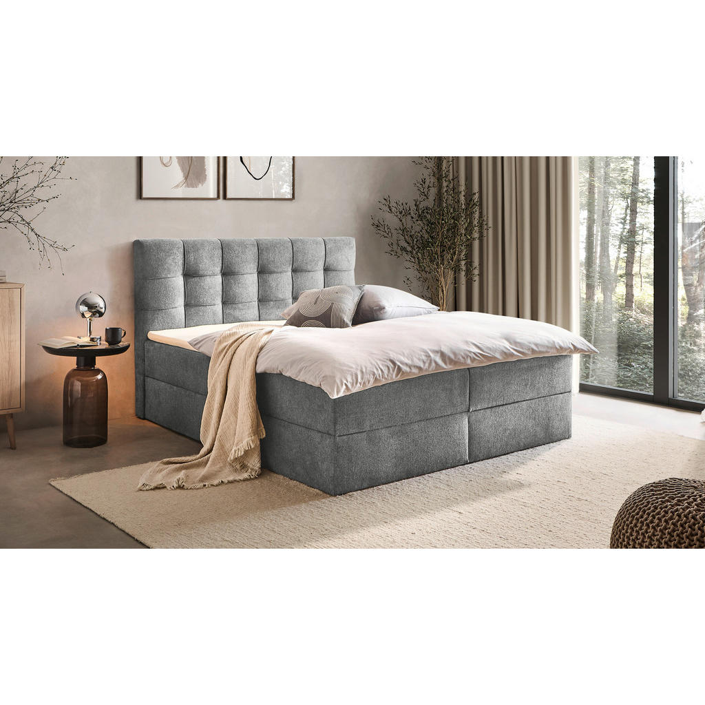 Boxxx AMERICKÁ POSTEL, 180/200 cm, šedá