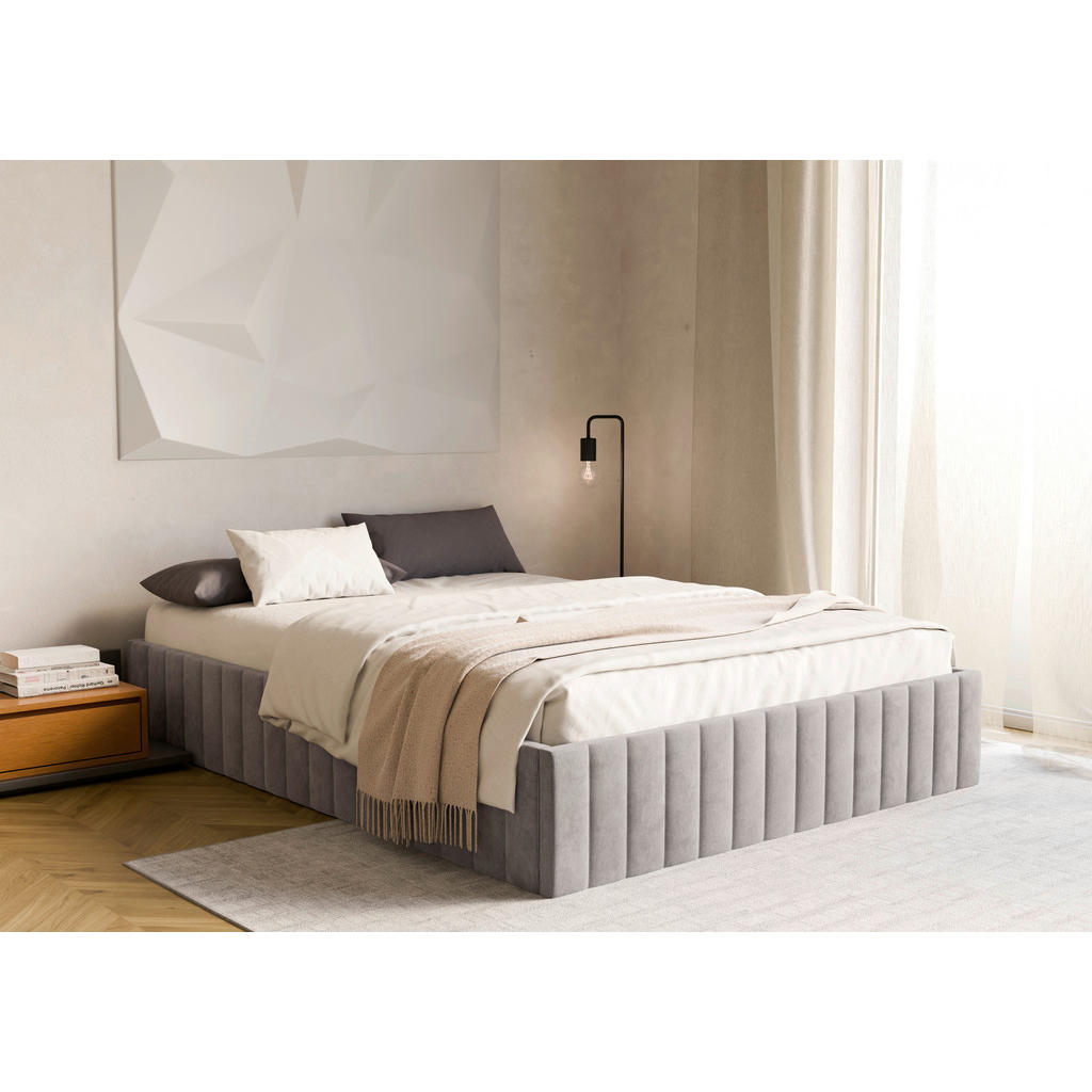 Boxxx ČALOUNĚNÁ POSTEL, 120/200 cm, světle šedá