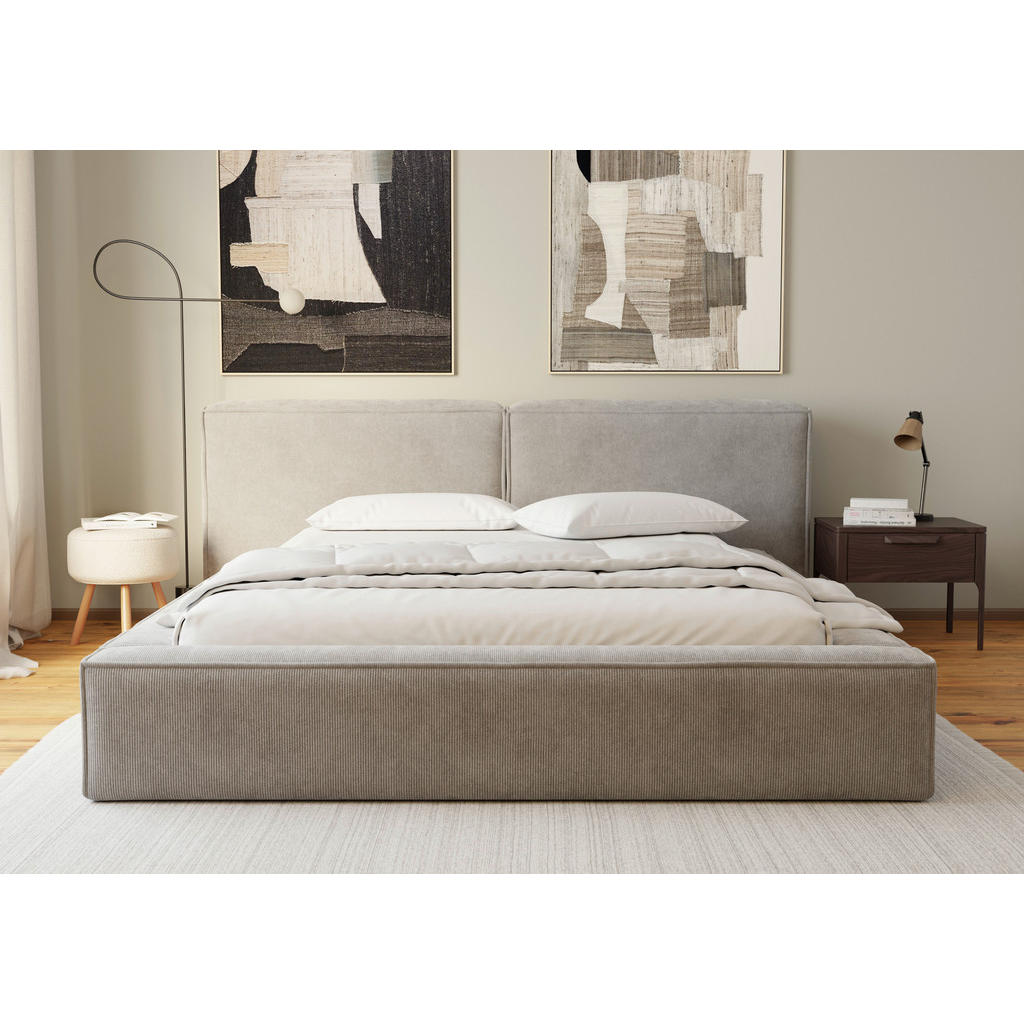 Boxxx ČALOUNĚNÁ POSTEL, 180/200 cm, světle šedá