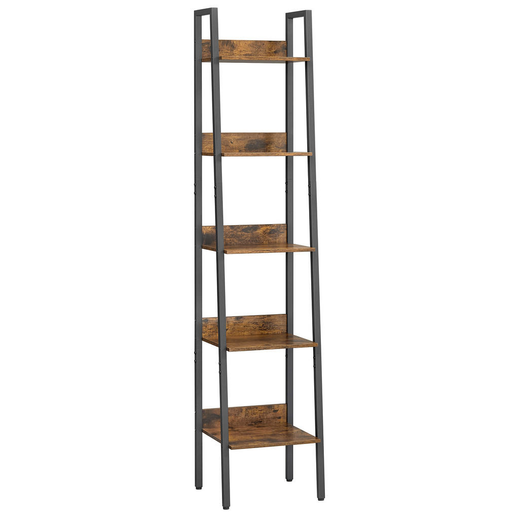 Boxxx KNIHOVNA, hnědá, černá, uhlíková ocel, 33.8/170/30 cm
