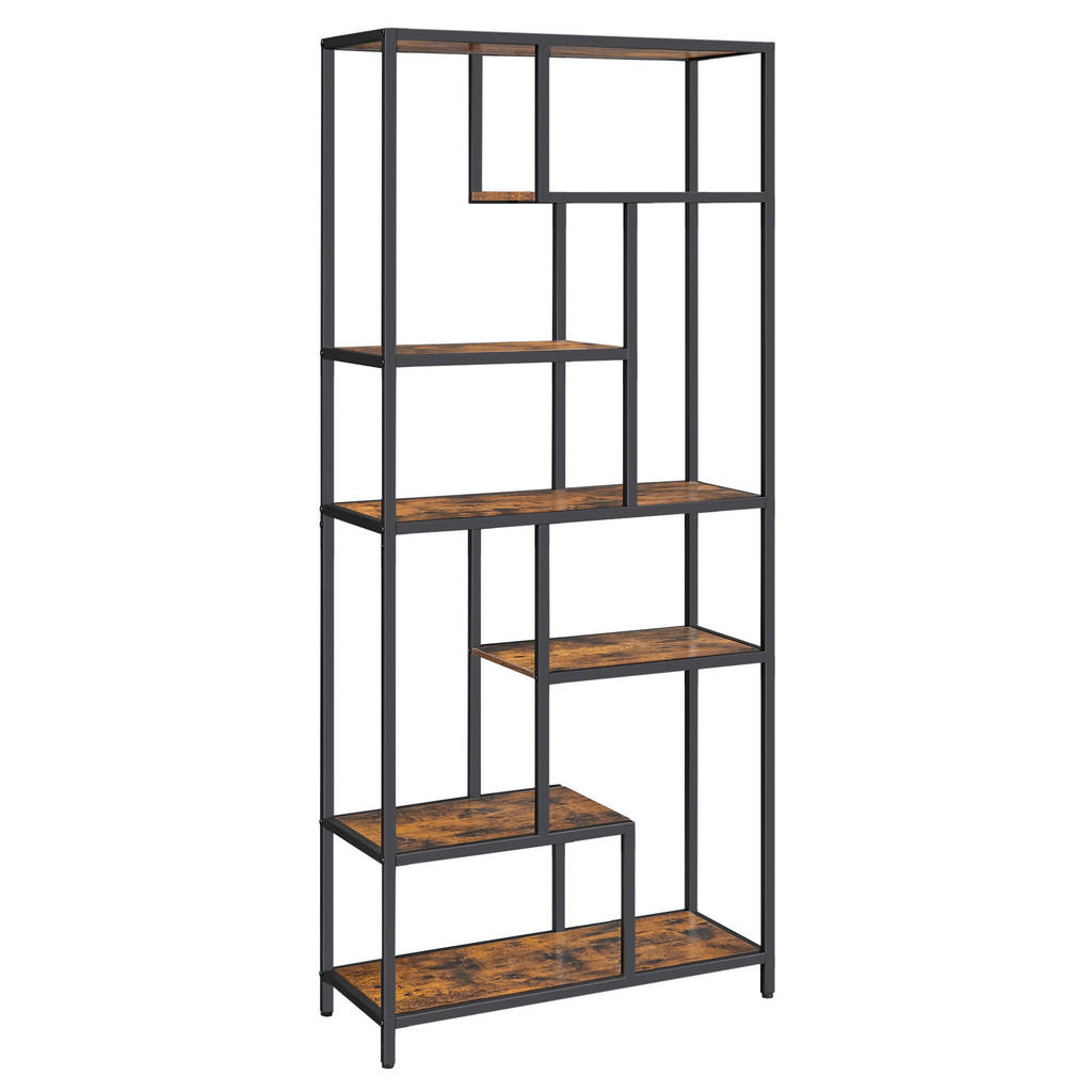 Boxxx REGÁL, hnědá, černá, 80/180/30 cm