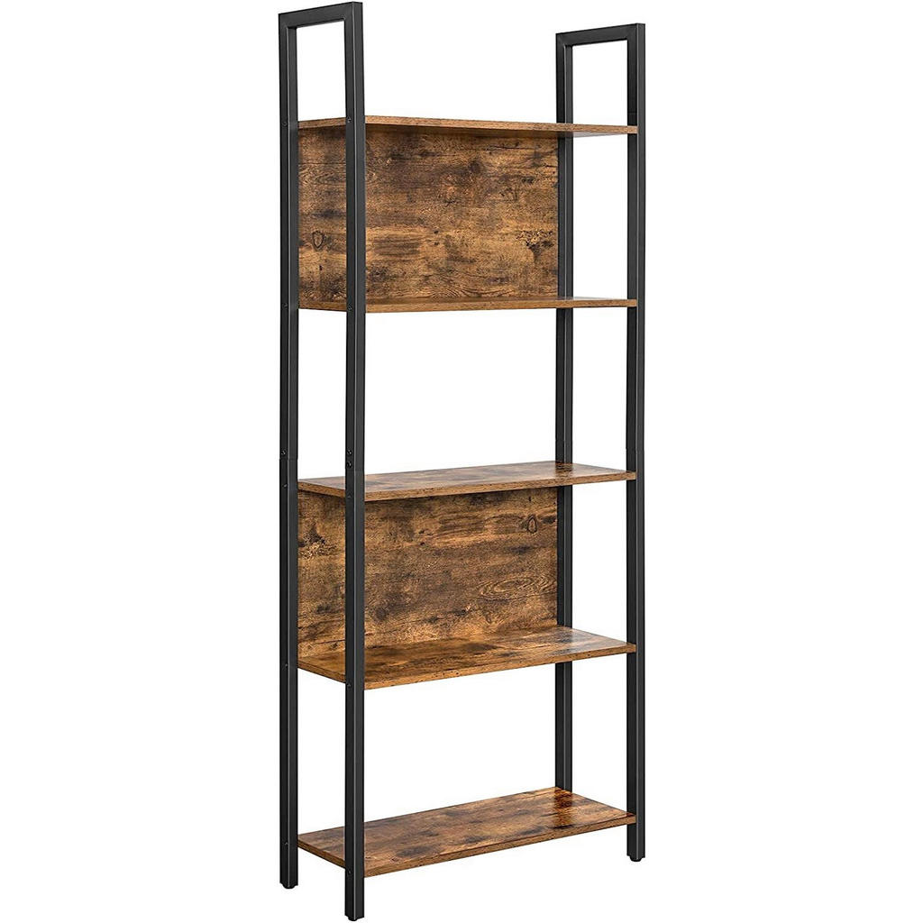 Boxxx REGÁL, hnědá, černá, ocel, 62/165/24 cm