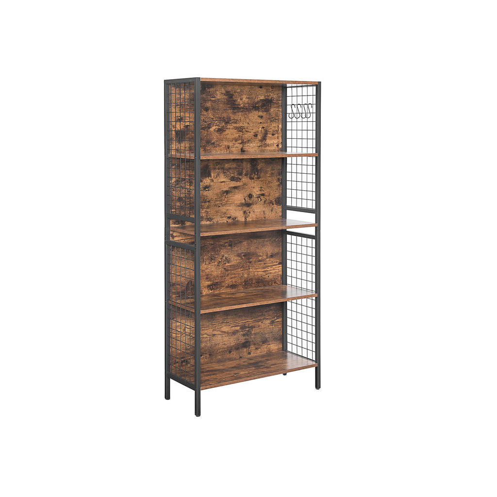 Boxxx REGÁL, hnědá, černá, uhlíková ocel, 74/154,5/30 cm 1