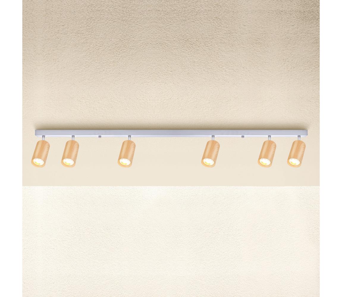 Brilagi - Bodové svítidlo SELE 6xGU10/30W/230V bílá/dekor dubu WO-Z5-B-OEM