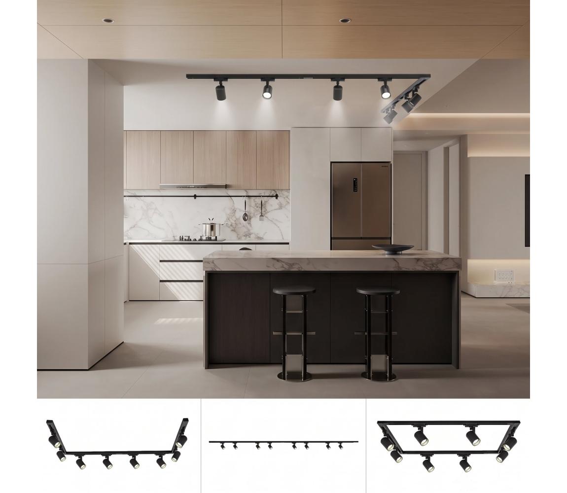 BRILAGI - Bodové svítidlo v lištovém systému HUSKY 8xGU10/10W/230V 300 cm černá BG2555