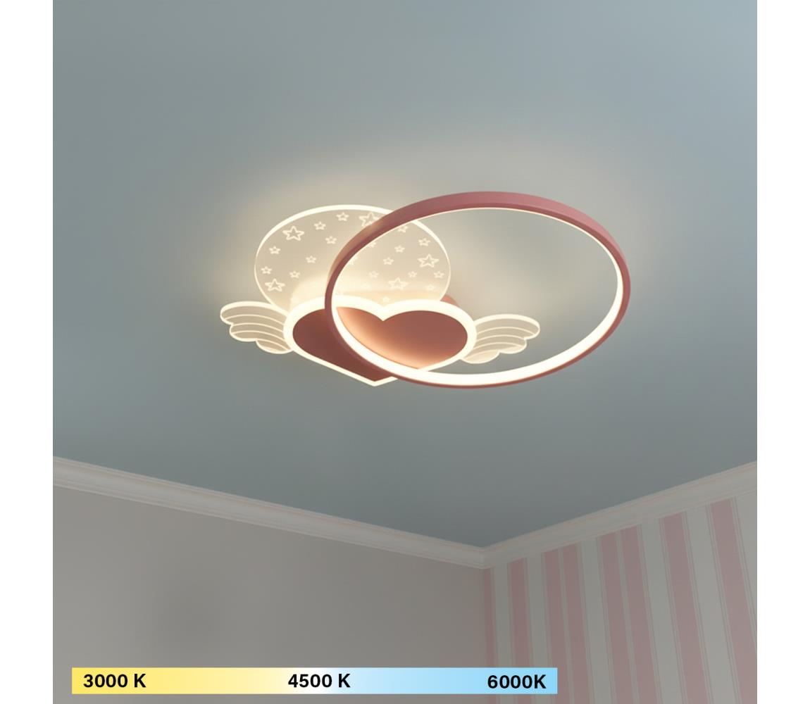 BRILAGI - LED Dětské stropní svítidlo LOVE LED/48W/230V 3000/4500/6000K růžová BR1909-1