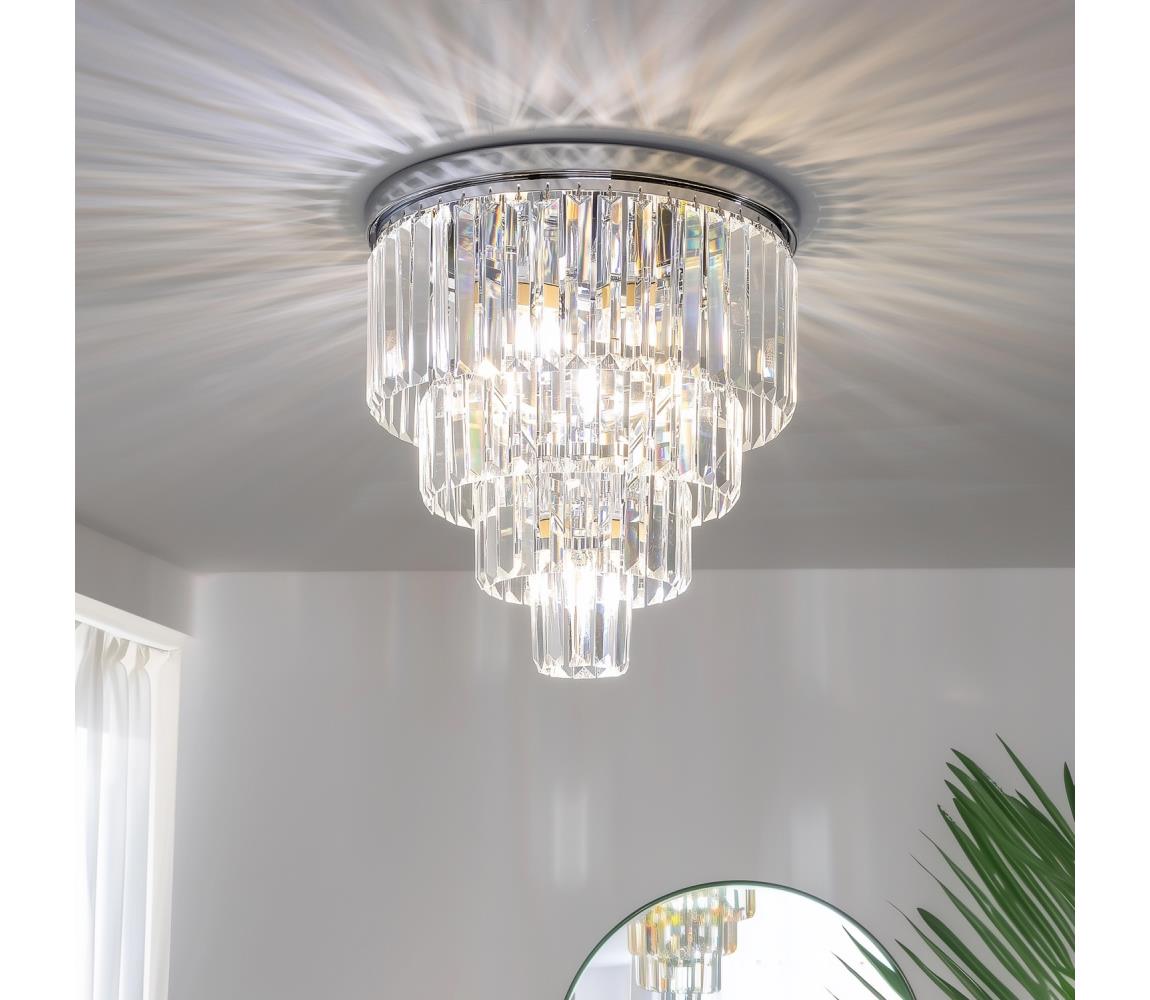 Brilagi - LED Křišťálové stropní svítidlo MOZART 5xE14/40W/230V lesklý chrom BG-FC17106/4+1-CHR