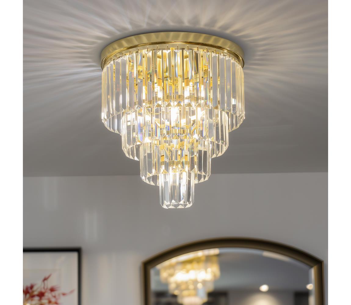 Brilagi - LED Křišťálové stropní svítidlo MOZART 5xE14/40W/230V zlatá BG-FC17106/4+1-GLD
