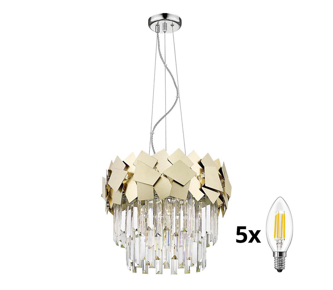 Brilagi - LED Křišťálový lustr na lanku MIRAGE 5xE14/40W/230V BG-P0506-05A-F4E3