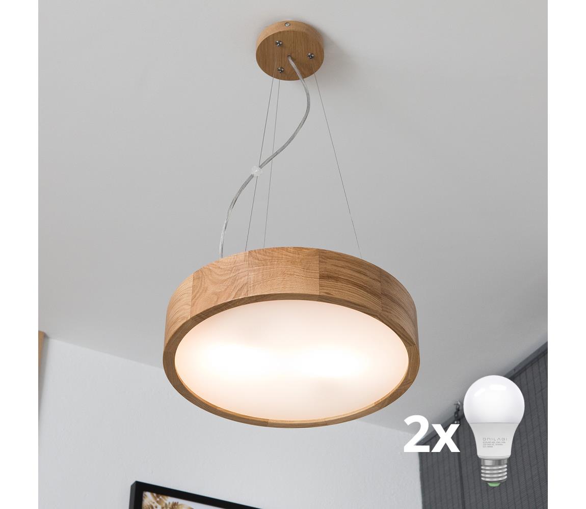 BRILAGI - LED Lustr na lanku CARVALHO 2xE27/15W/230V dub pr. 37 cm 8590828606765