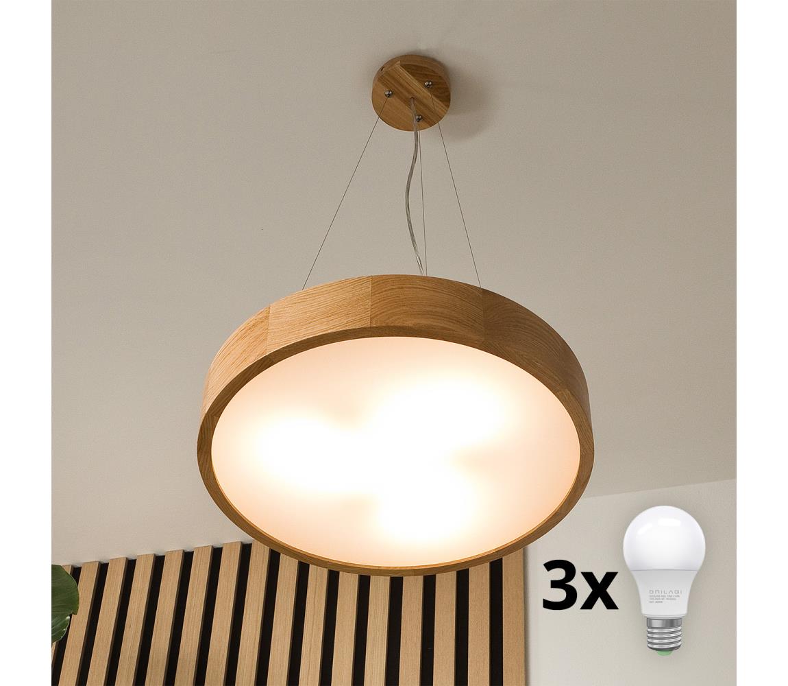 Brilagi - LED Lustr na lanku CARVALHO 3xE27/60W/230V dub pr. 47,5 cm 8590828606758