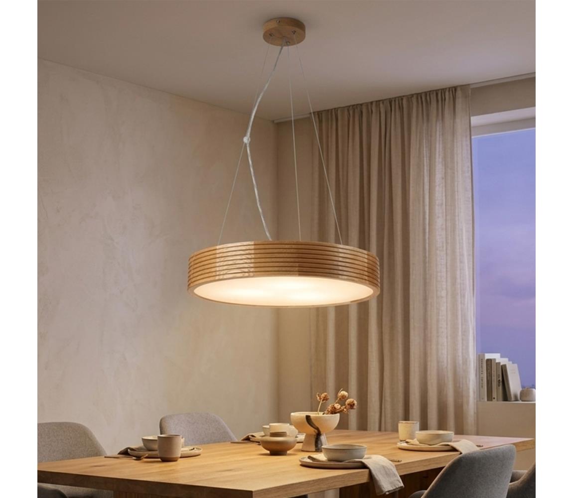 Brilagi - LED Lustr na lanku CARVALHO MODERN 3xE27/60W/230V dub pr. 47,5 cm 8590828039365