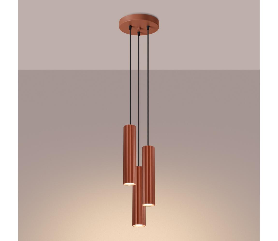 Brilagi - LED Lustr na lanku CRESTO 3xGU10/10W/230V červená BR.1633