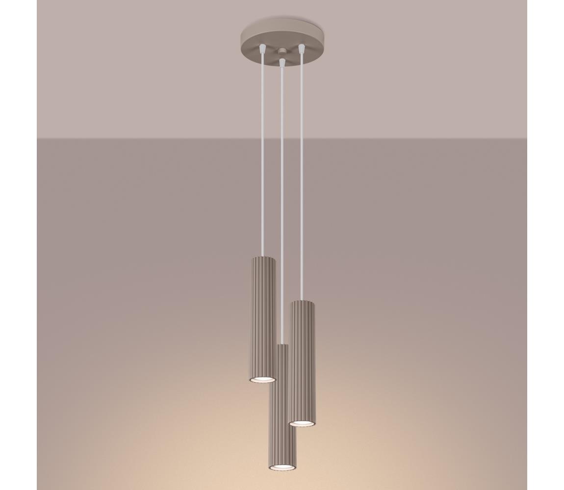 Brilagi - LED Lustr na lanku CRESTO 3xGU10/10W/230V taupe BR.1775