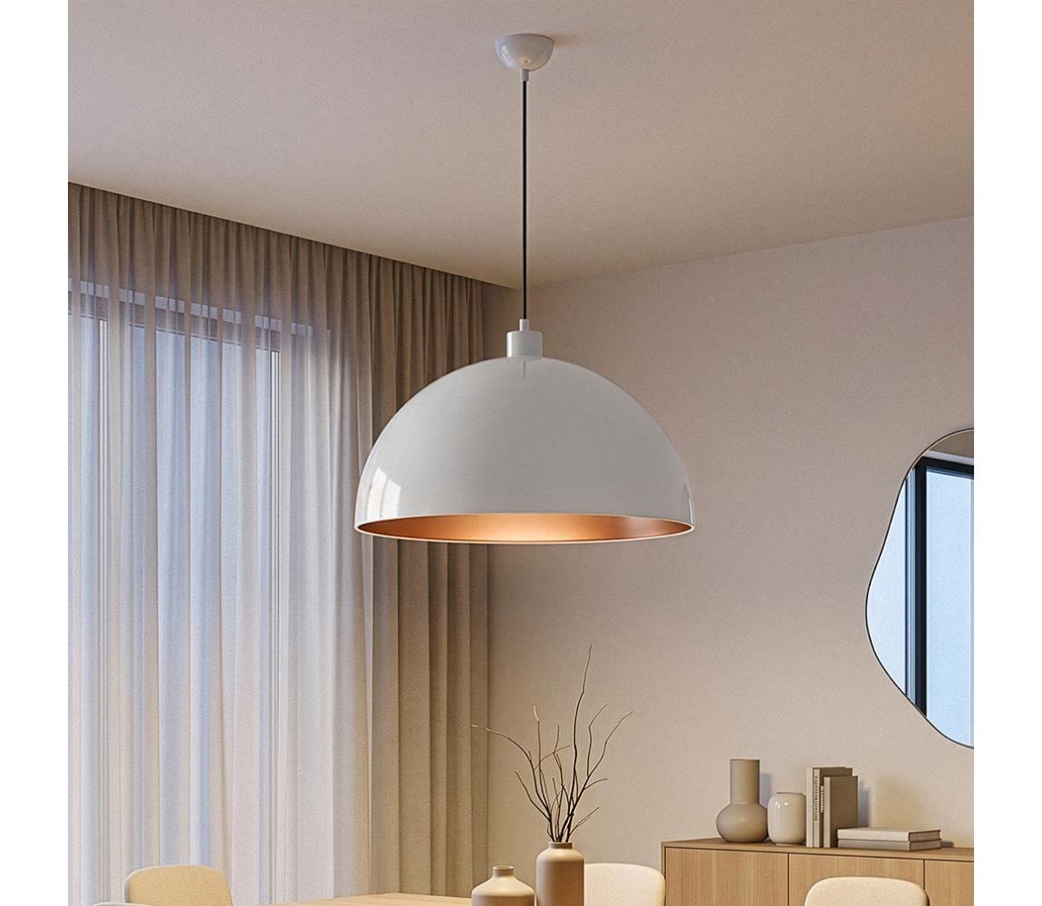 Brilagi - LED Lustr na lanku METALO 1xE27/40W/230V pr. 60 cm bílá/měděná 118OPV1123