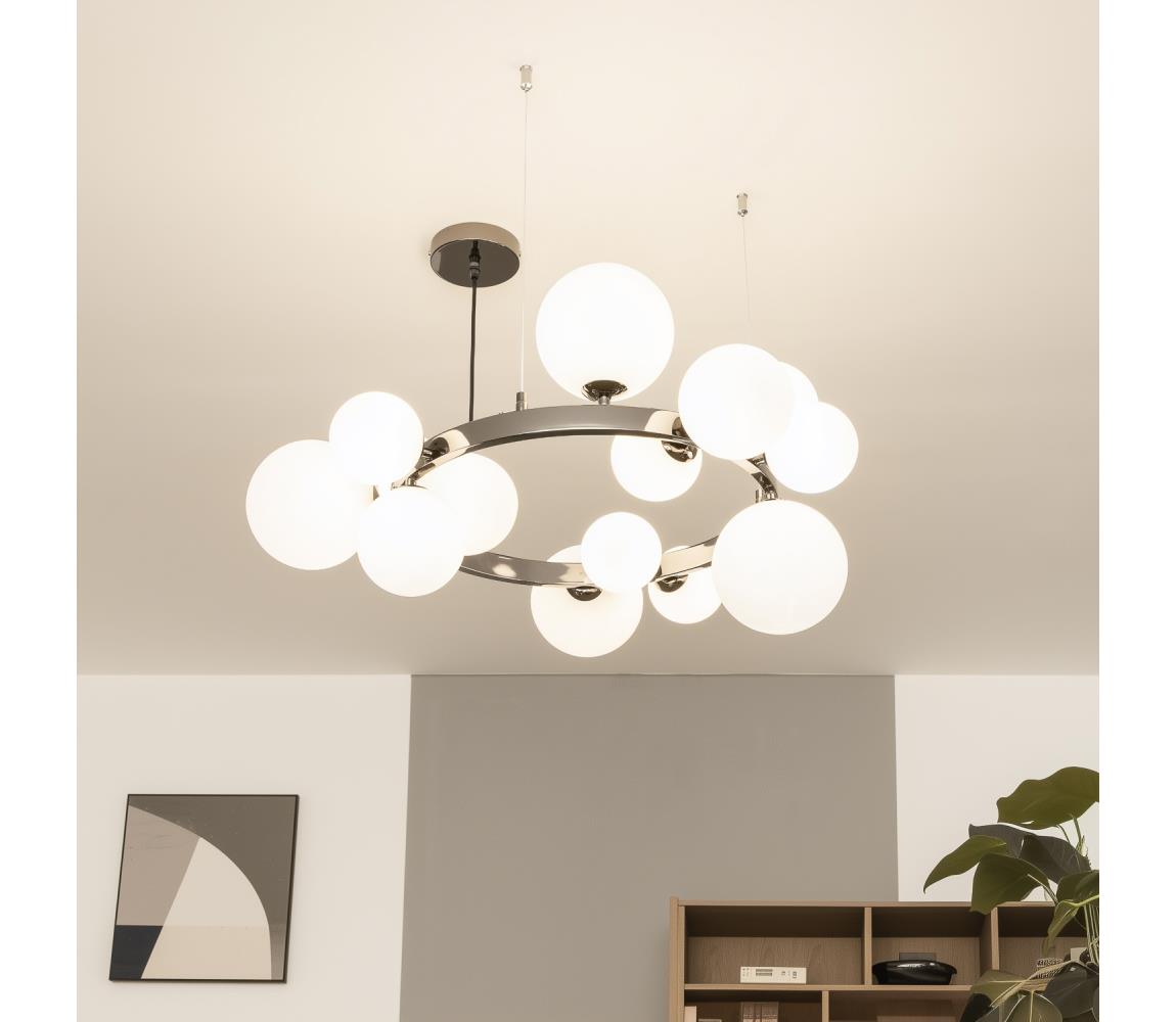 Brilagi - LED Lustr na lanku MILLA 15xG9/3W/230V černý chrom/bílá 6010-15CW
