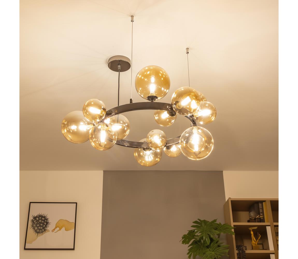 Brilagi - LED Lustr na lanku MILLA 15xG9/3W/230V černý chrom/zlatá 6010-15CA
