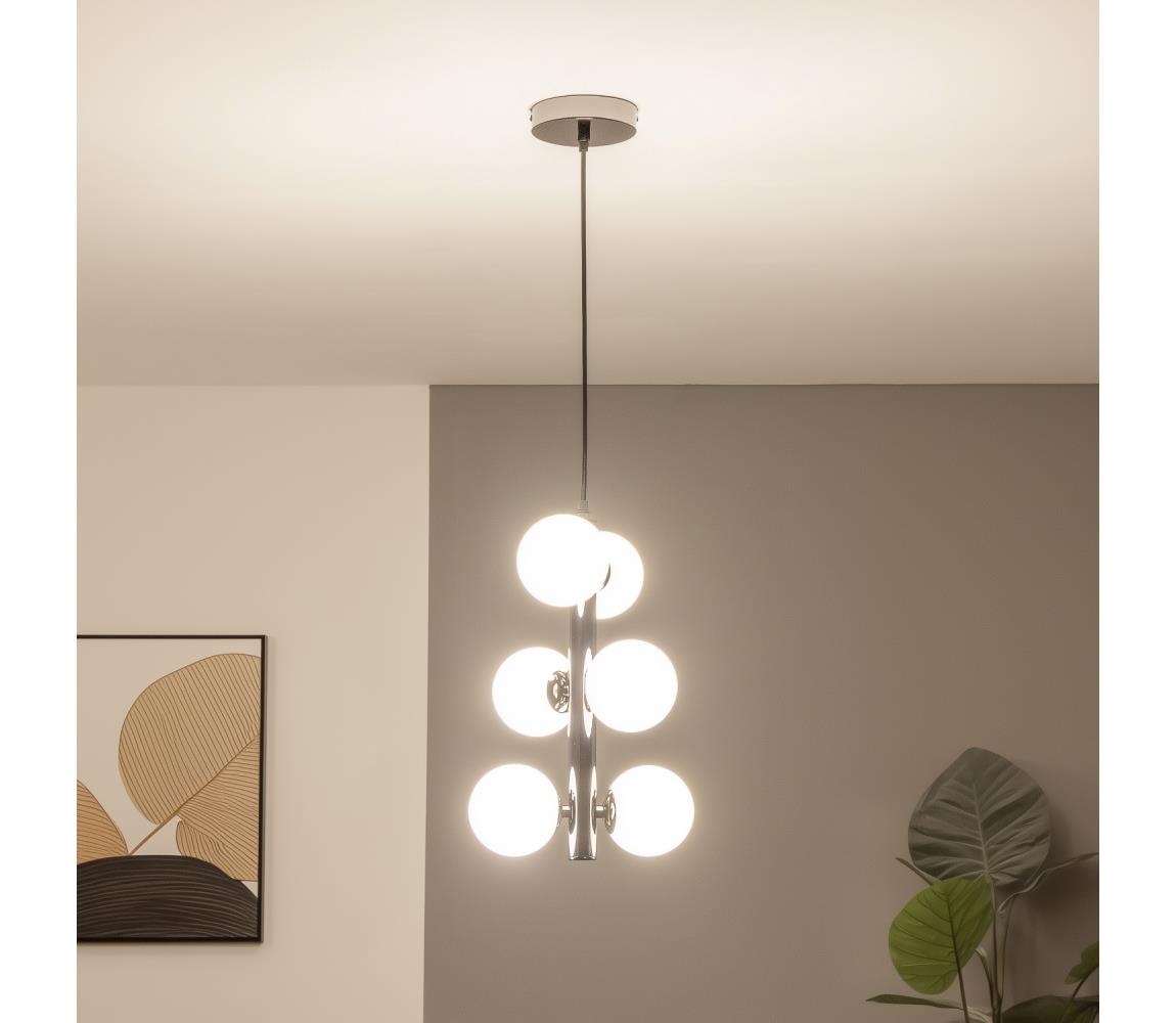 Brilagi - LED Lustr na lanku MILLA 6xG9/3W/230V černý chrom/bílá 6010-6CW