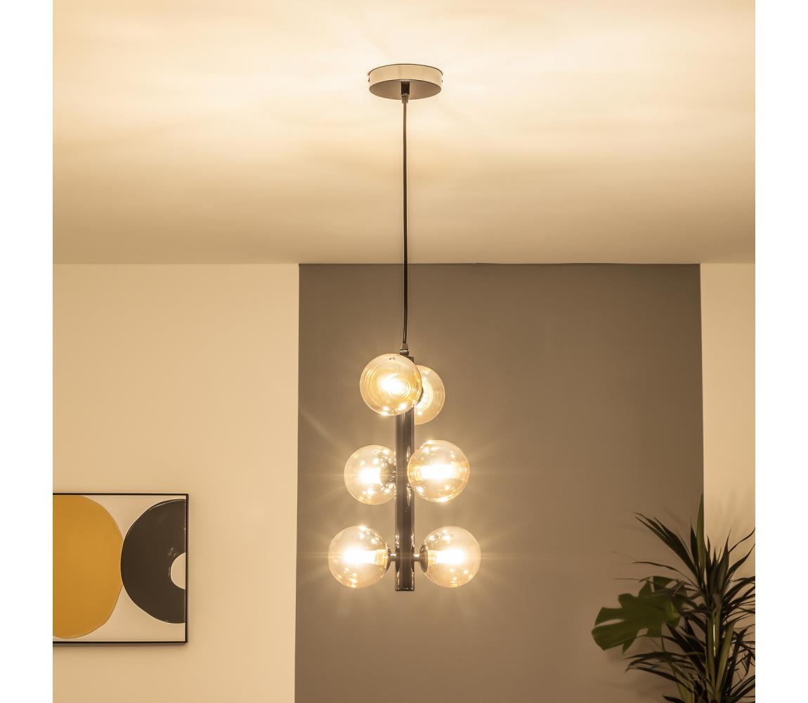 Brilagi - LED Lustr na lanku MILLA 6xG9/3W/230V černý chrom/zlatá 6010-6CA