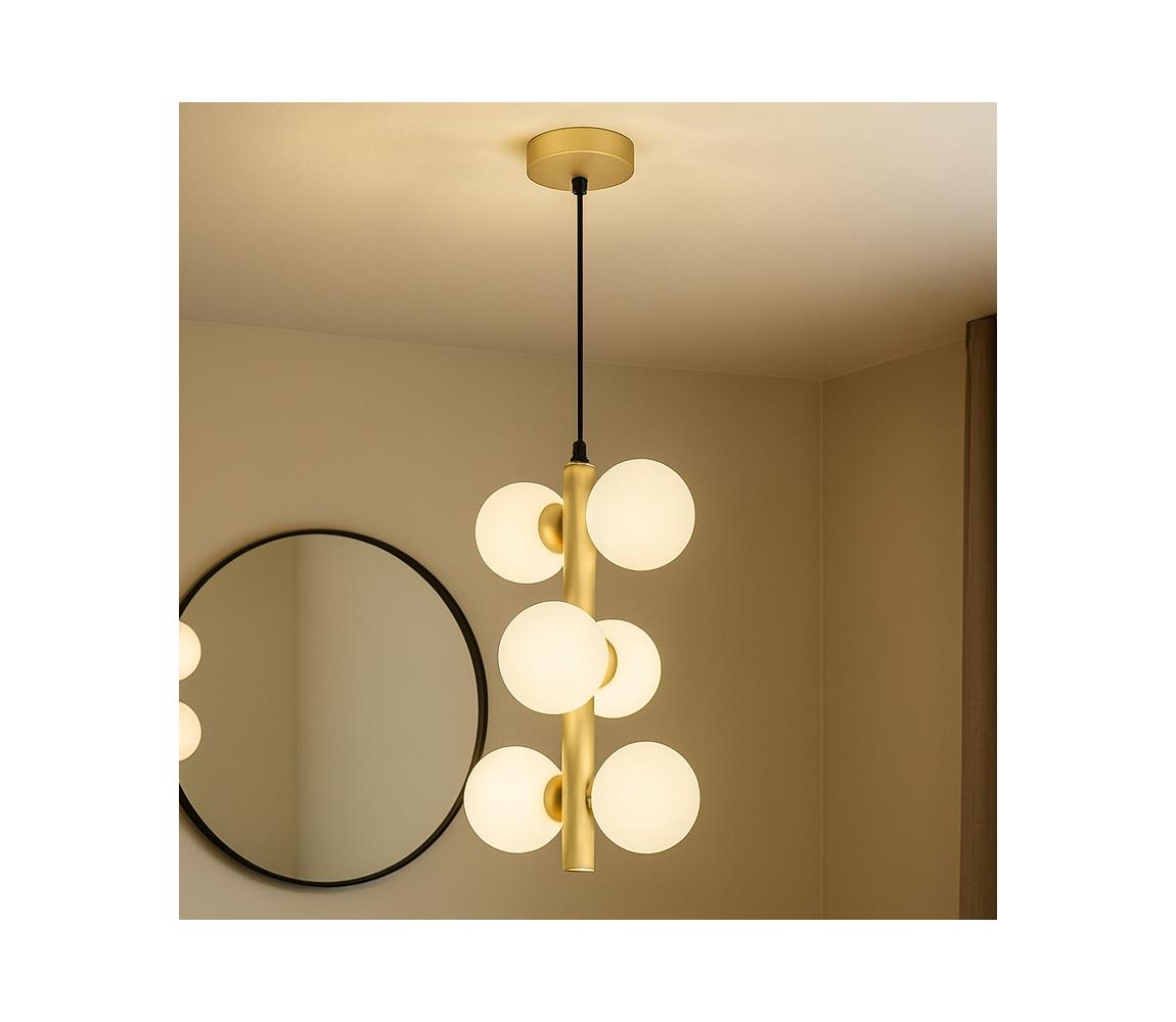 Brilagi - LED Lustr na lanku MILLA 6xG9/3W/230V zlatá/bílá 6010-6GW