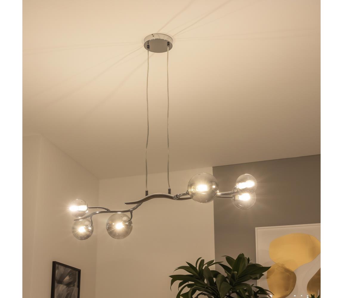 Brilagi - LED Lustr na lanku MISTEL 6xG9/3W/230V černý chrom/kouřová 3009-6PCS