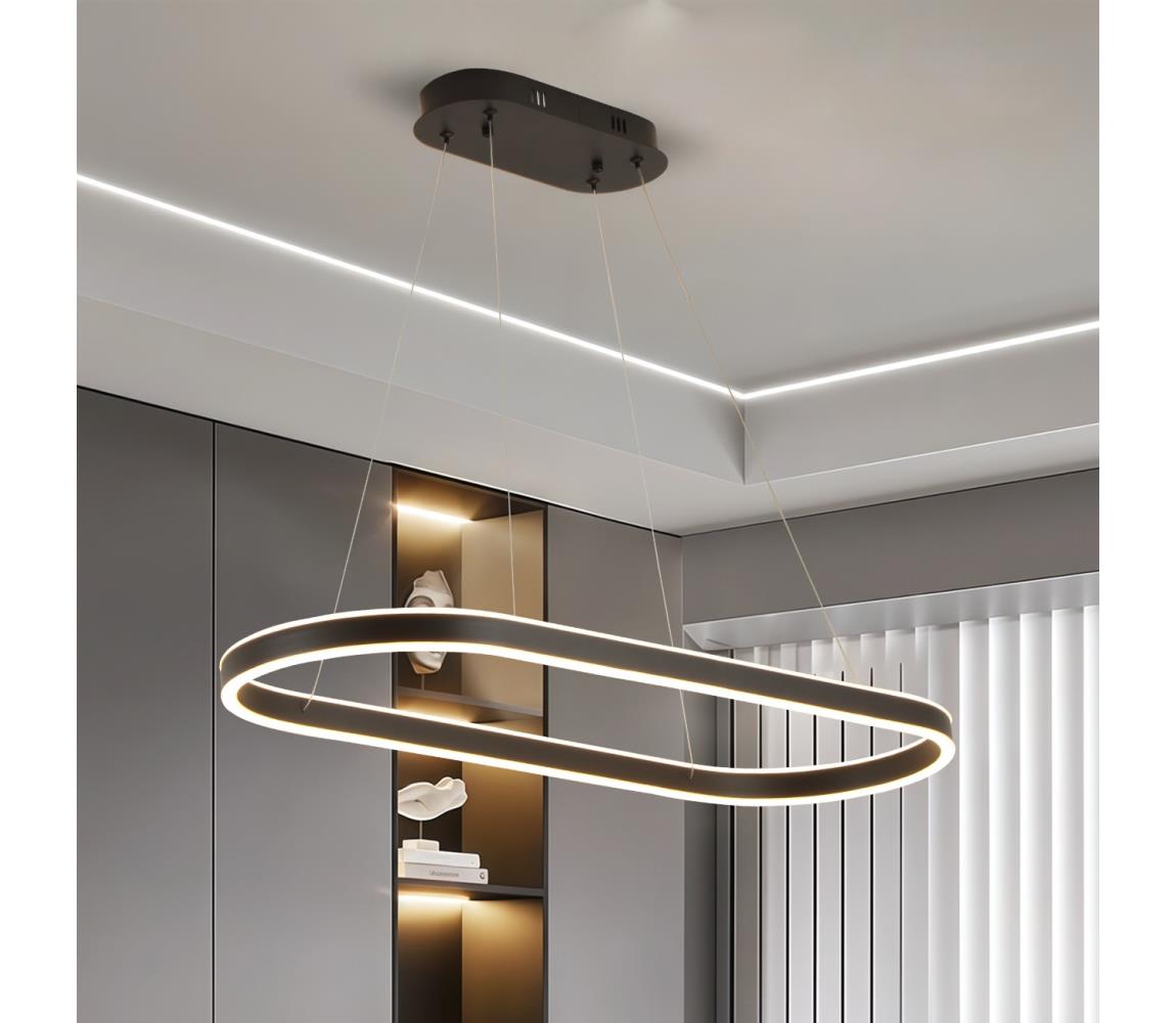 Brilagi - LED Lustr na lanku PONDIE LED/43W/230V 80x30 cm černá BRI465