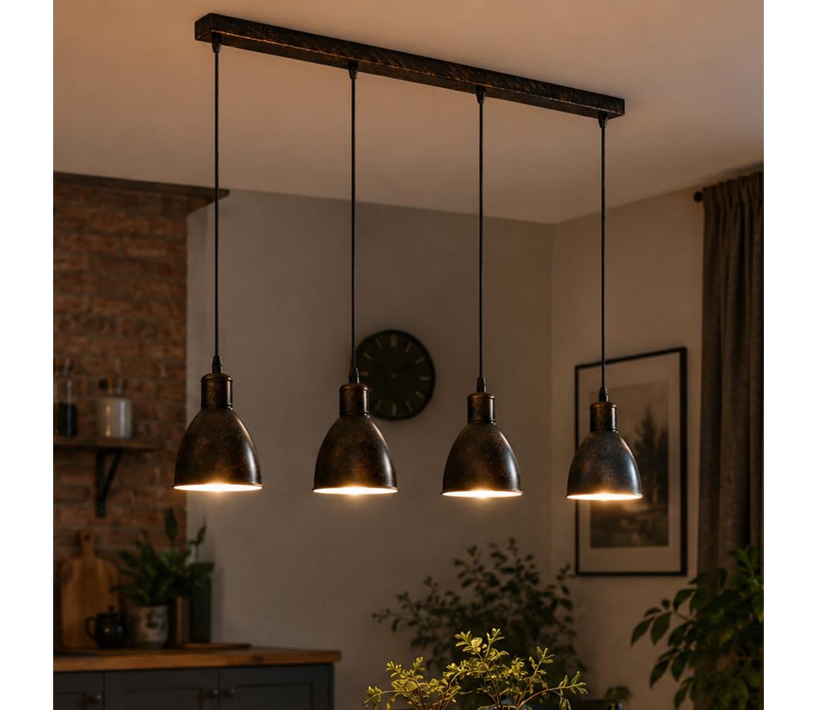 Brilagi - LED Lustr na lanku RIDDY 4xE27/60W/230V měděná/patina 8590828039228