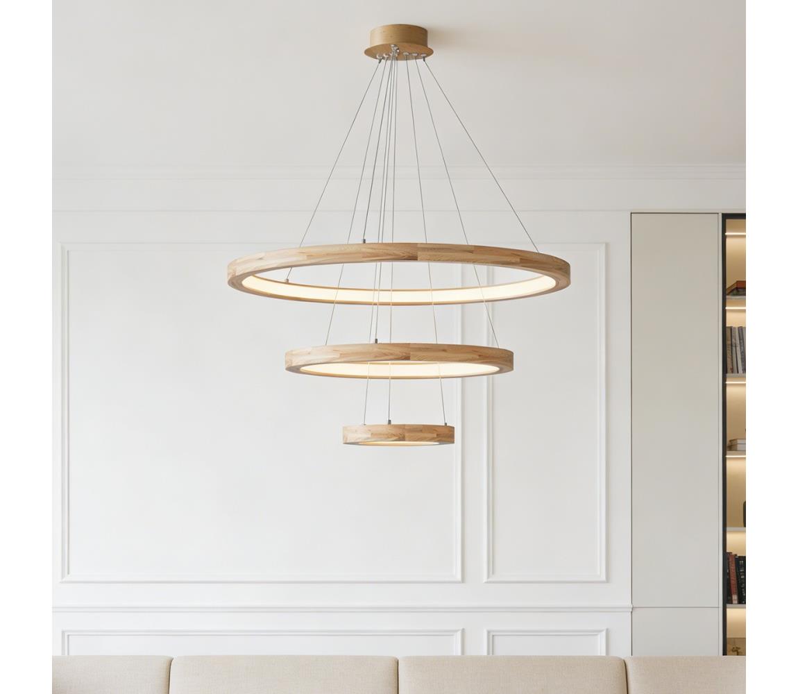 Brilagi - LED Lustr na lanku UMEA WOOD LED/45W/230V pr. 60 cm dřevo BRI449