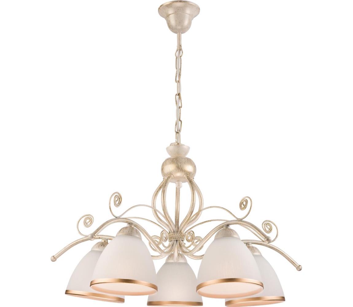 Brilagi - LED Lustr na řetězu ANTICO 5xE27/60W/230V 3000K bílá patina 8590828036838
