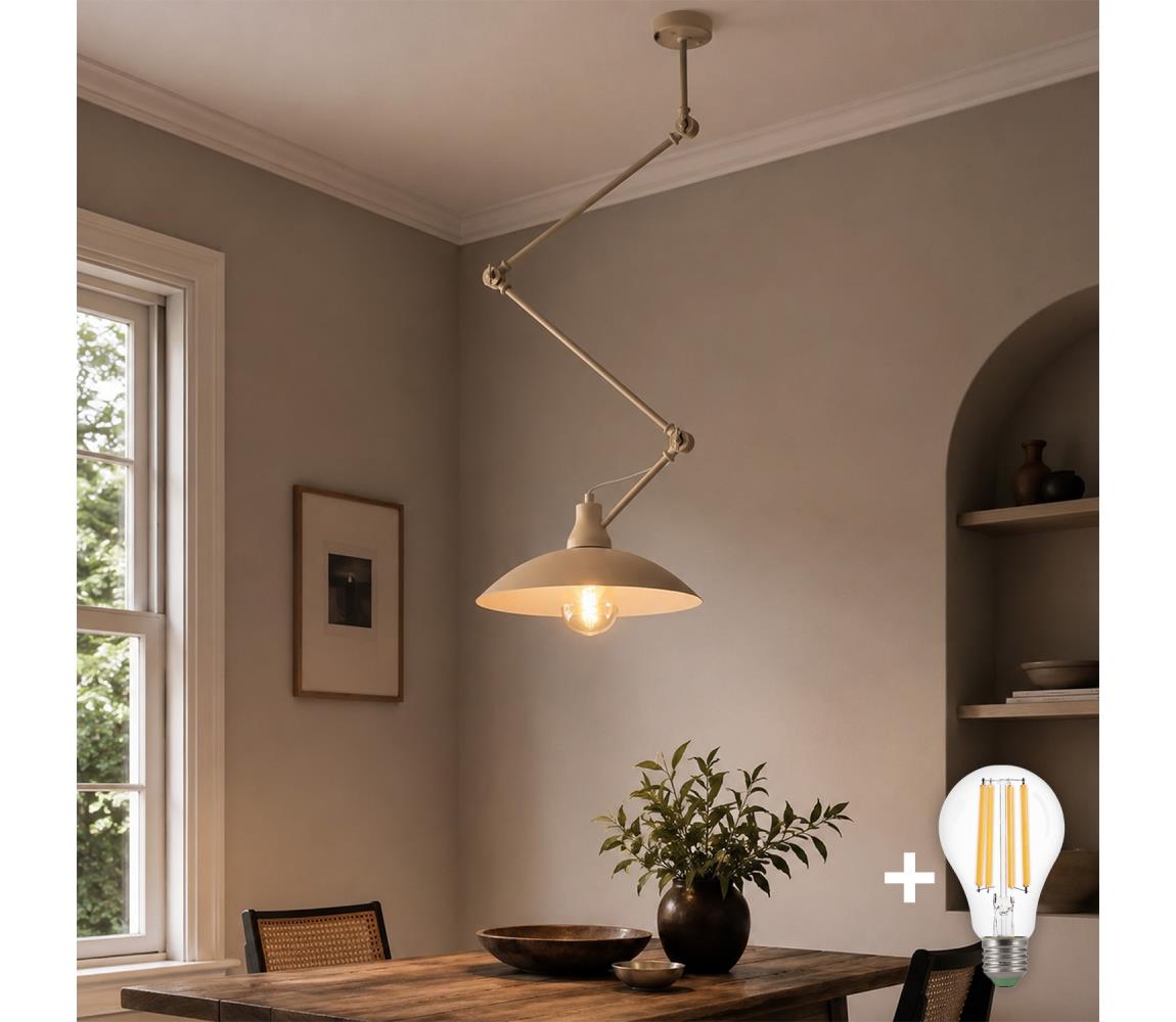 BRILAGI - LED Nastavitelný lustr na tyči IRONBEAM 1xE27/60W/230V béžová 8590828104995