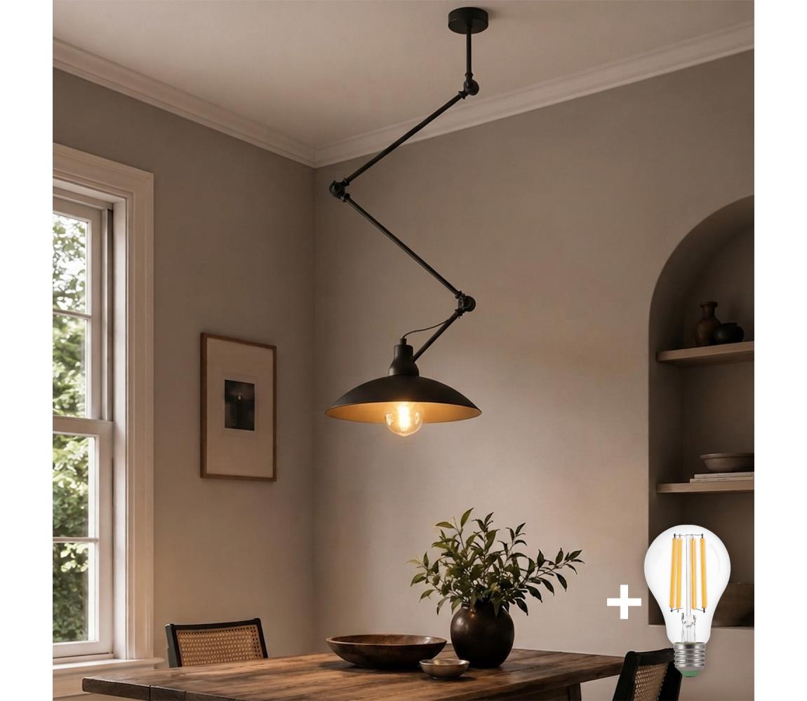 Brilagi - LED Nastavitelný lustr na tyči IRONBEAM 1xE27/60W/230V černá 8590828104988