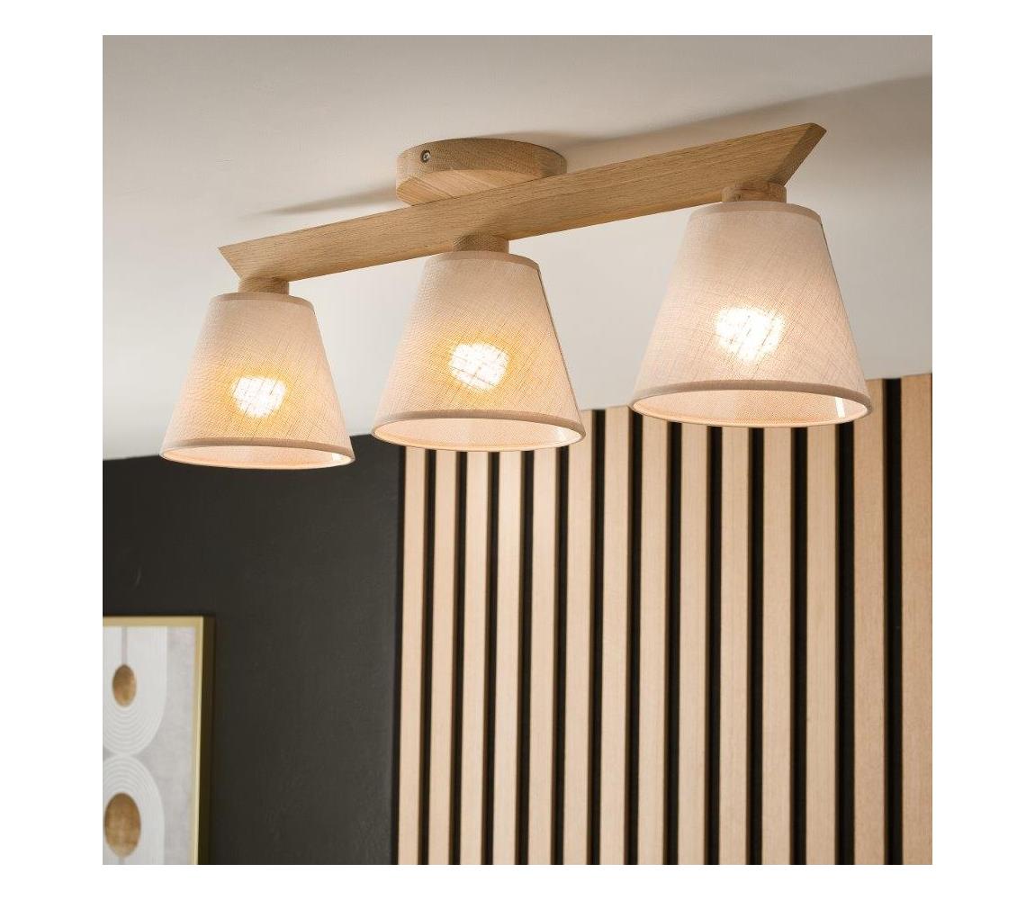 Brilagi - LED  Přisazený lustr ANTHONY 3xE14/40W/230V dub/béžová 8590828610571