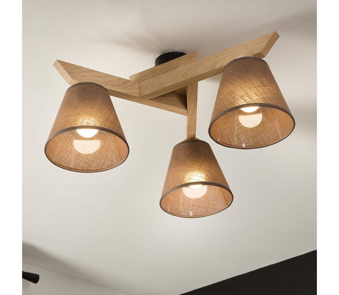 Brilagi - LED  Přisazený lustr ANTHONY 3xE14/40W/230V dub/hnědá 8590828610625