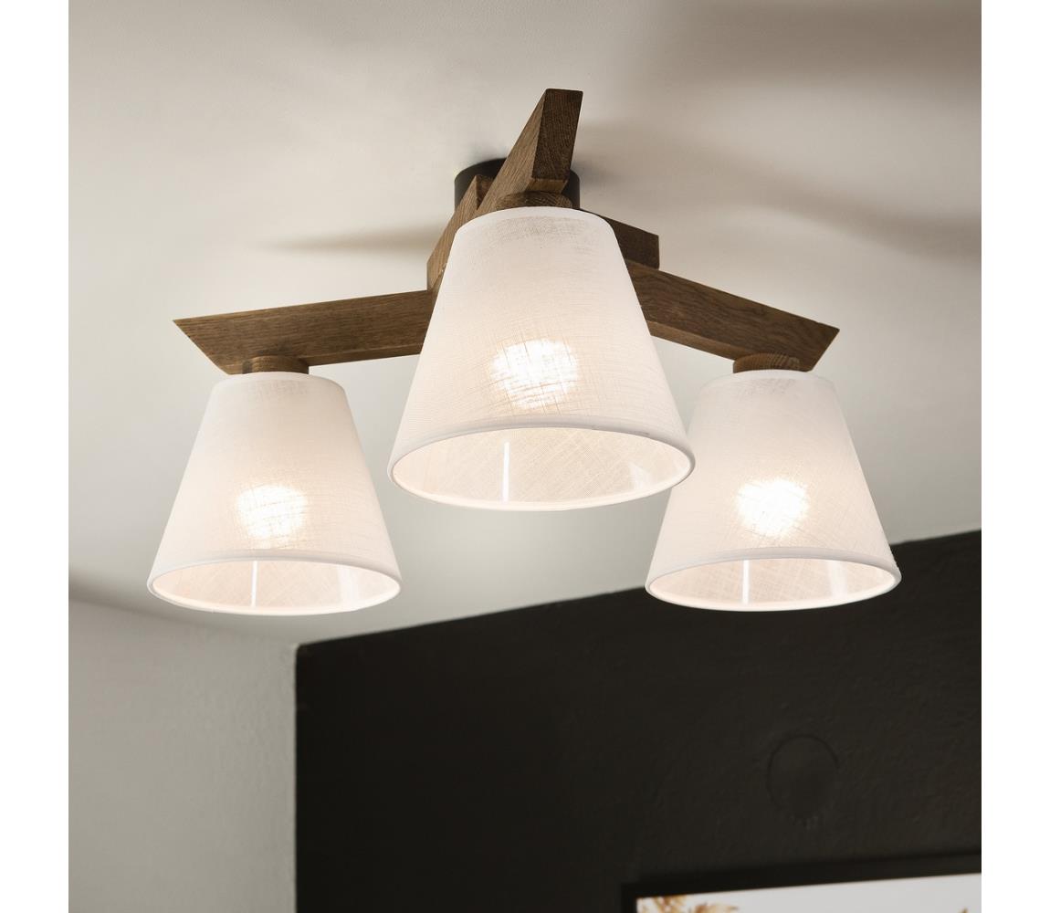 Brilagi - LED  Přisazený lustr ANTHONY 3xE14/40W/230V dub ořech/bílá 8590828610649