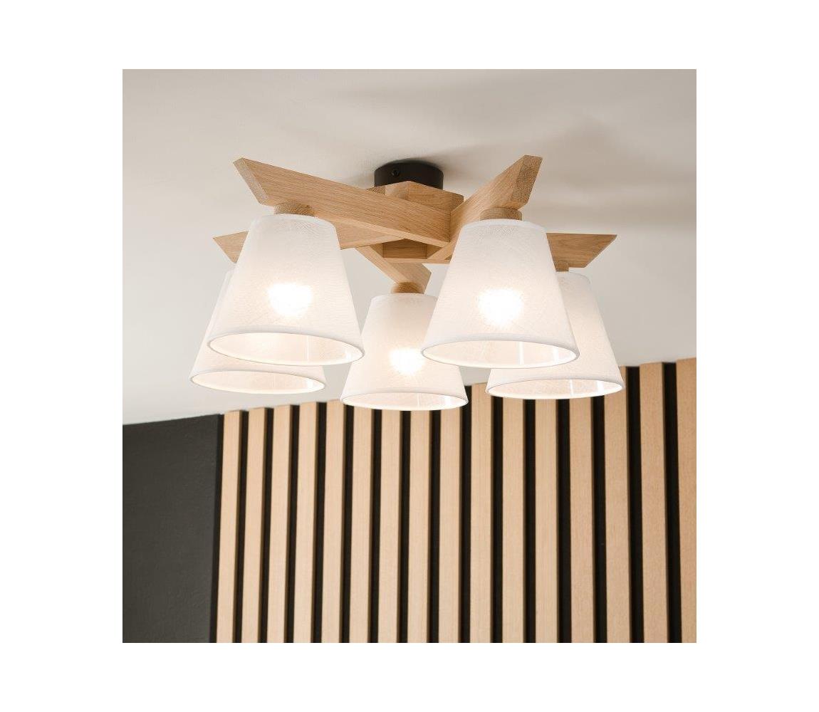 Brilagi - LED  Přisazený lustr ANTHONY 5xE14/40W/230V dub/bílá 8590828610748