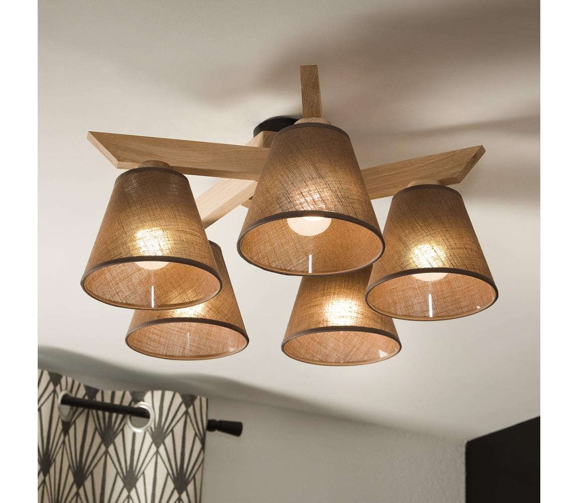 Brilagi - LED  Přisazený lustr ANTHONY 5xE14/40W/230V dub/hnědá 8590828610762